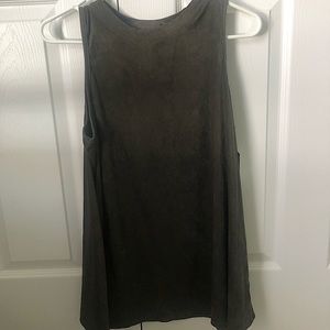 AB studio olive suede top